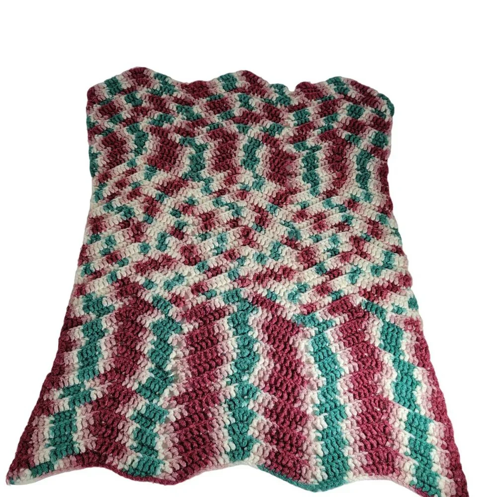Vintage Crocheted Baby Blanket Afghan‎ 28